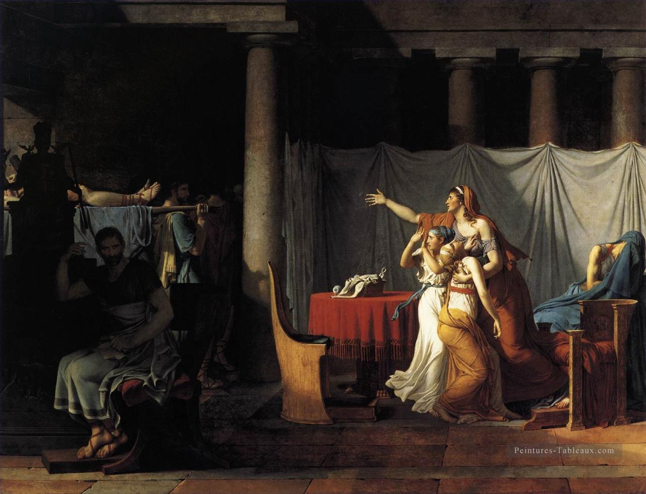 Les Licteurs retournant à Brutus les corps de ses fils néoclassicisme Jacques Louis David Peintures à l'huile